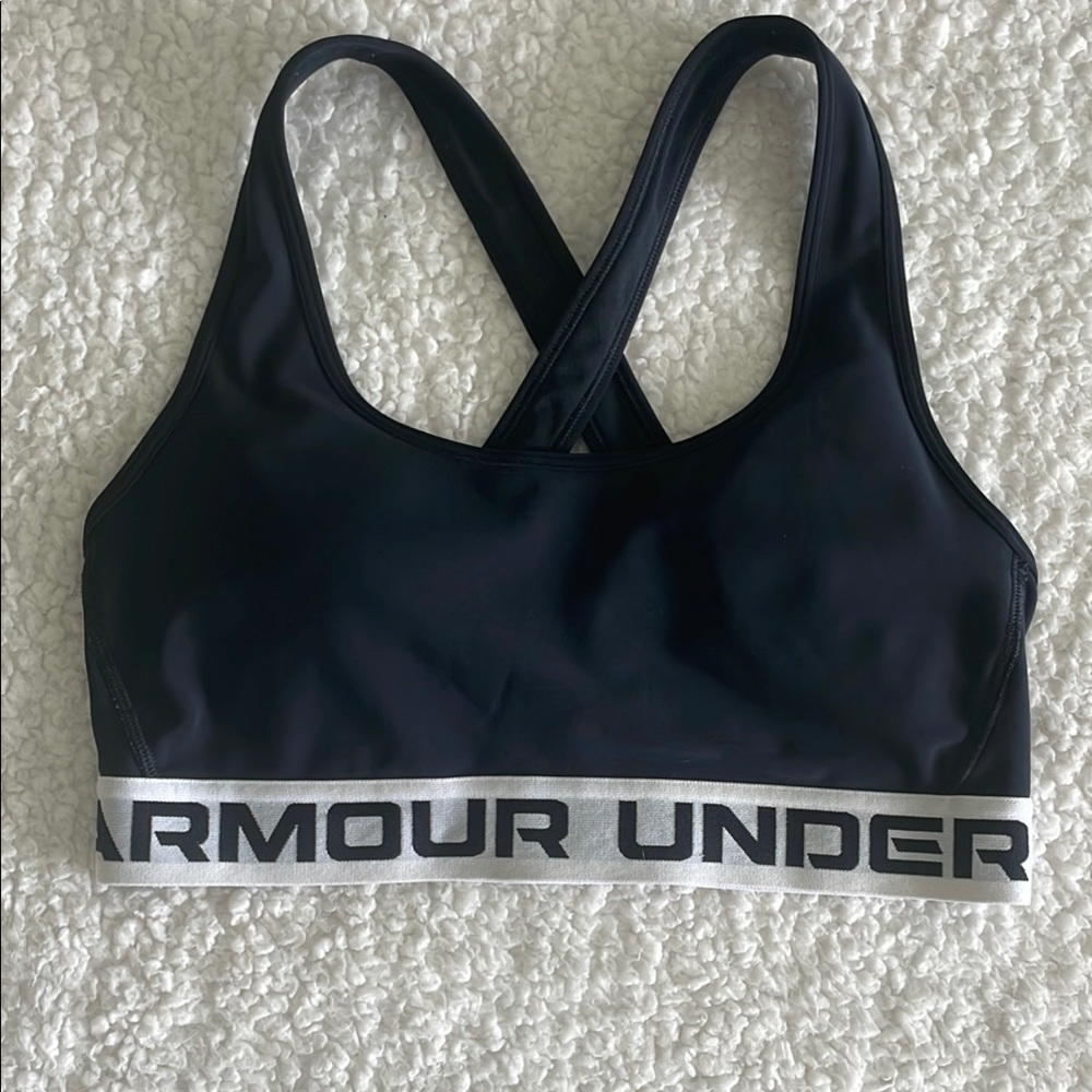Under Armour  Sports Bra with Racerback Design medium black and white